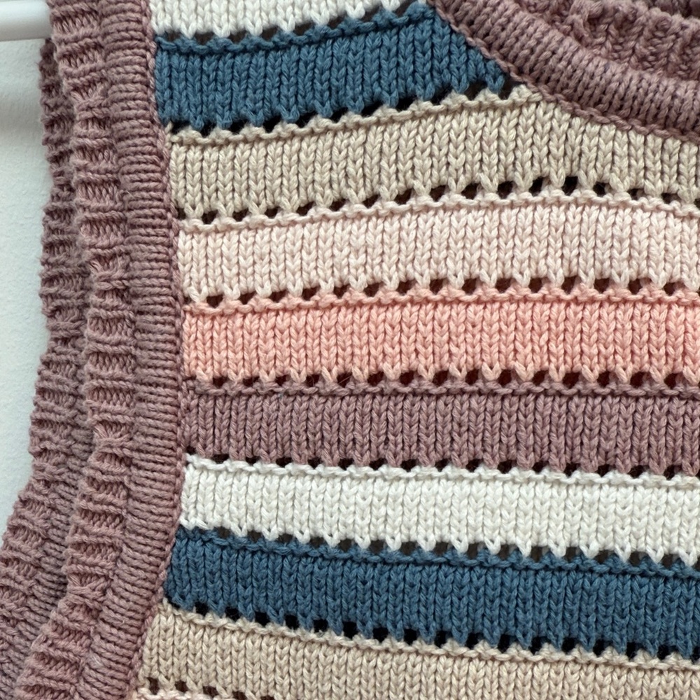 Design 365 Women's Striped Tank Top - Pink and Blue - Picture 3 of 6